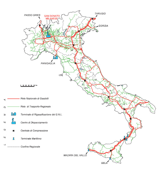 Gasdotti in Italia